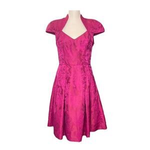 THEIA Fuchsia Shoulder Cap Formal Dress NWOT